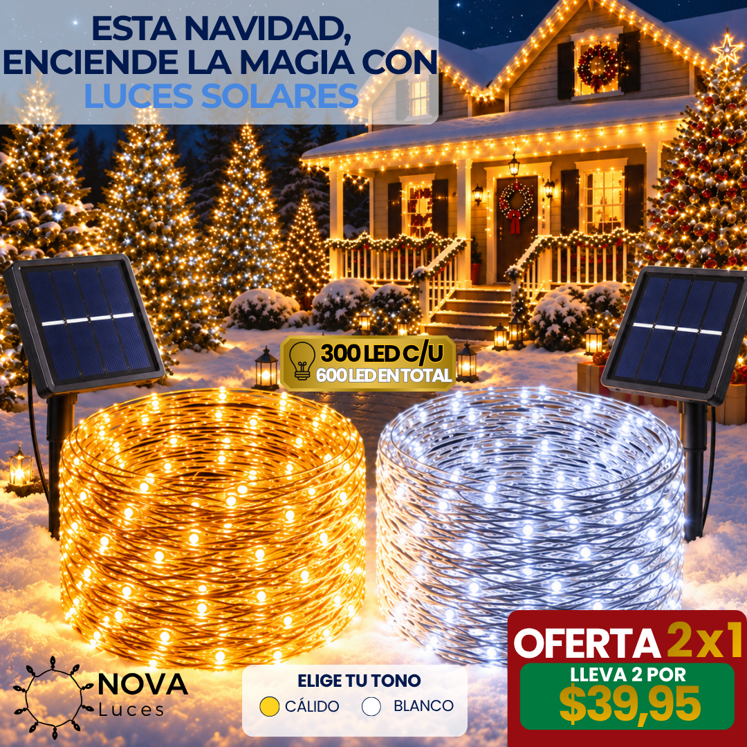COMPRA 1 LLEVA LA 2 GRATIS - LUCES SOLARES NAVIDEÑAS