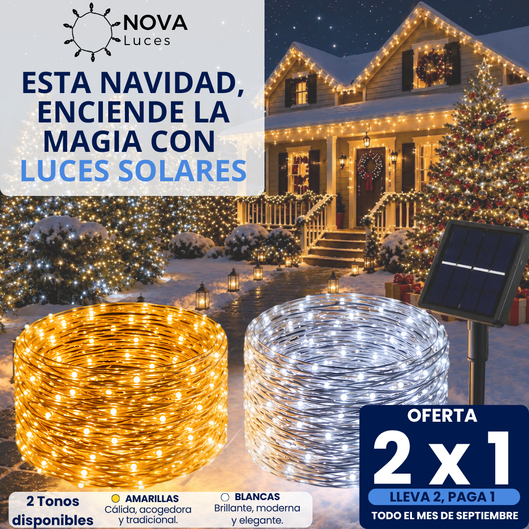COMPRA 1 LLEVA LA 2 GRATIS - LUCES SOLARES NAVIDEÑAS